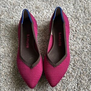 Rothy's Pink and Brown Woven Loafers
